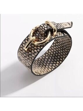 Snake Buckle Cuff Bracelet Animal Print